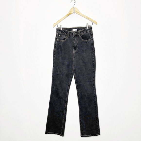 WeWoreWhat Denim - WEWOREWHAT High Rise Kick Flare Jean Bah Bah Grey Cotton stretch womens size 26